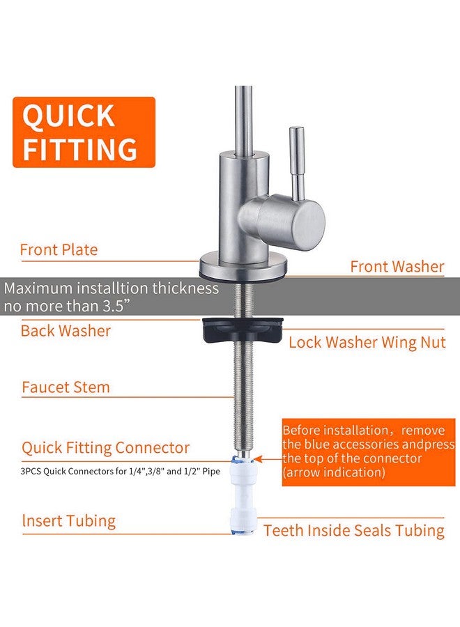Shapure Imported Ro Faucet tap for Undersink for All Ro Water purifiers, Stainless Steel Kitchen Sink Faucet Tap with Chrome Finish for RO Drinking Water Filter (Kent Type Faucet) - Image 4