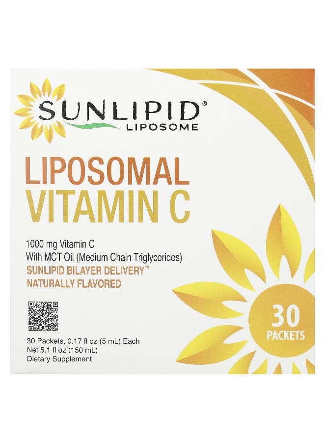SunLipid Sunlipid, Liposomal Vitamin C with MCT Oil, 30 Packets, 0.17 fl oz (5 ml) Each 