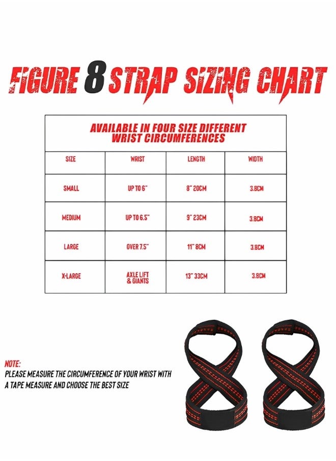 GROIC - Deadlift Straps Figure 8 Lifting Strap Weightlifters Workout Lifting Straps for Power Lifters Medium Weight Lifting Straps Non Slip Padded Dead Lift Straps Figure 8 Straps - Image 1