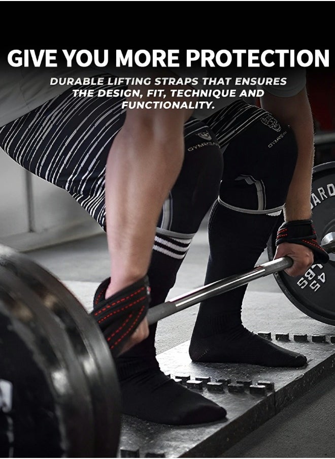 GROIC - Deadlift Straps Figure 8 Lifting Strap Weightlifters Workout Lifting Straps for Power Lifters Medium Weight Lifting Straps Non Slip Padded Dead Lift Straps Figure 8 Straps - Image 1