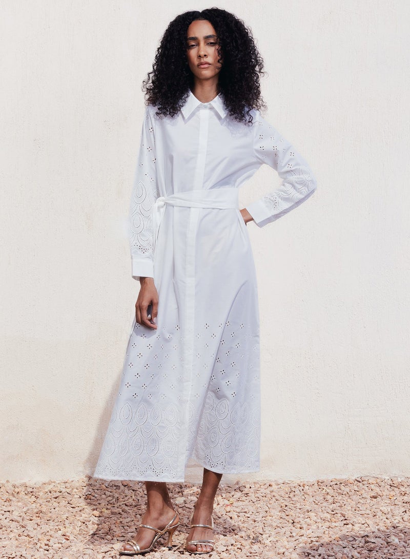 Clue Eyelet Broderie Shirt Dress - Image 1