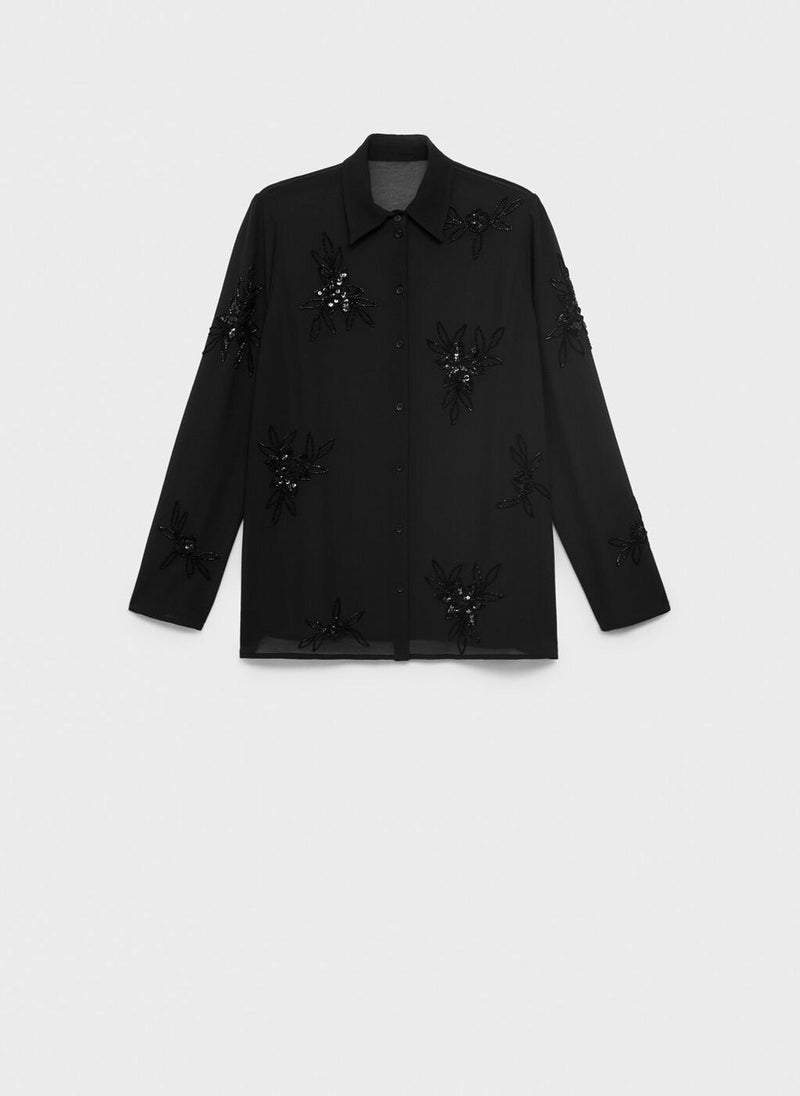 MANGO Embroidered Rhinestone Shirt  - Image 5