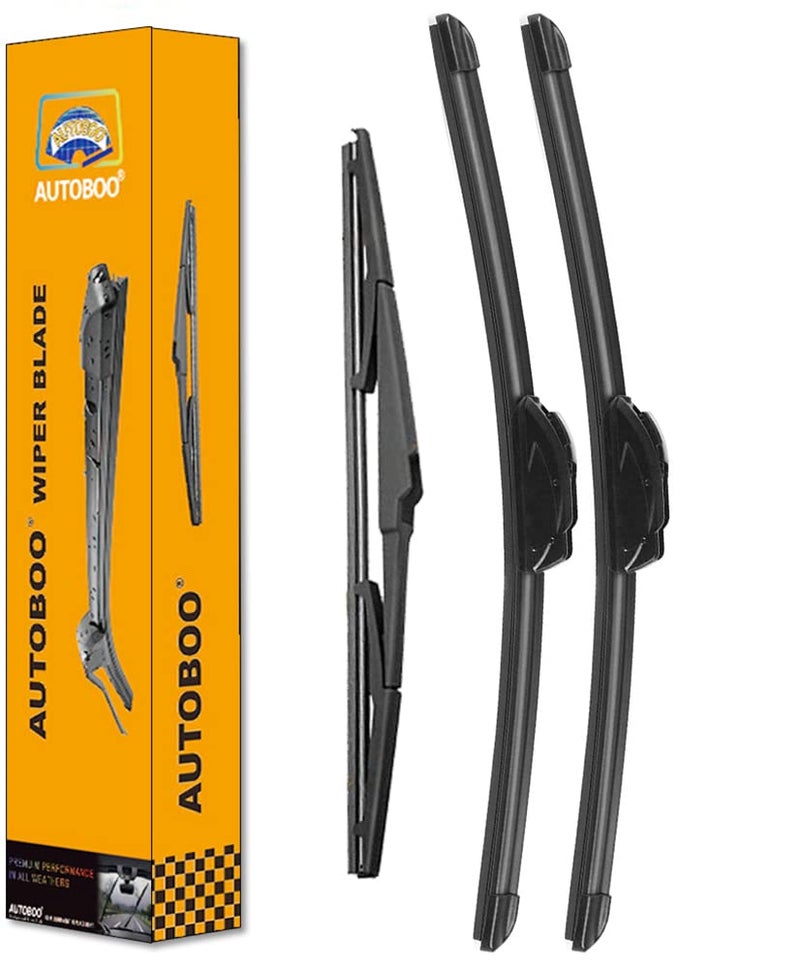 AUTOBOO 26"+22" Windshield Wipers with 16" Rear Wiper Blade Sets Replacement for 2010 2011 2012 2013 2014 2015 Lexus RX350 RX450h-Original Factory Quality (Pack of 3)