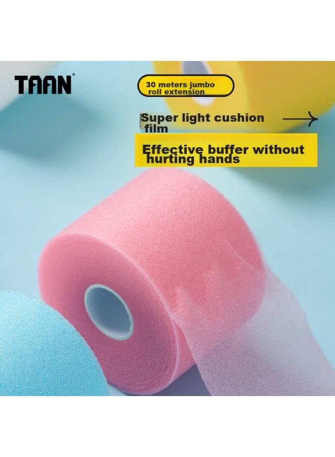 Taan Badminton Racket Handle Shock-absorbing Film, Cushioning Film, Anti-vibration Ac1520plus White + Pink, Two Large Rolls - Image 3