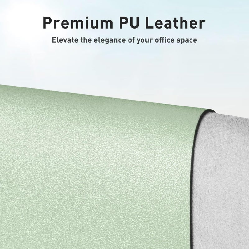 Aothia Large PU Leather Desk Pad Protector - Non-Slip Mouse Pad & Writing Mat for Office/Home, Waterproof, Easy to Clean (23.6" x 13.7", Aqua) - Image 2
