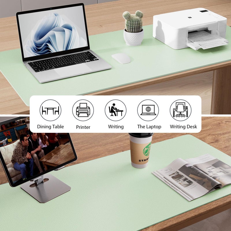Aothia Large PU Leather Desk Pad Protector - Non-Slip Mouse Pad & Writing Mat for Office/Home, Waterproof, Easy to Clean (23.6" x 13.7", Aqua) - Image 5