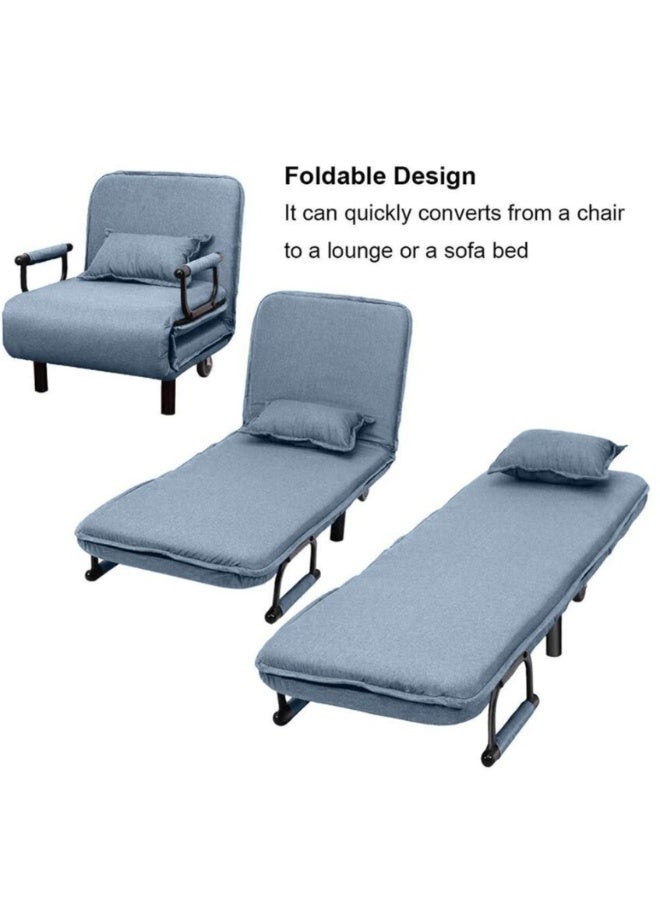 هوك 3 في 1 سرير أريكة قابل للطي – كرسي قابل للتحويل، أريكة استرخاء، وسرير (أزرق بحيري) - Image 5