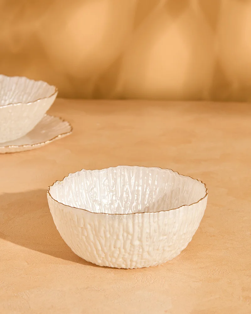 REDTAG White Glass Soup Bowl With Rim
