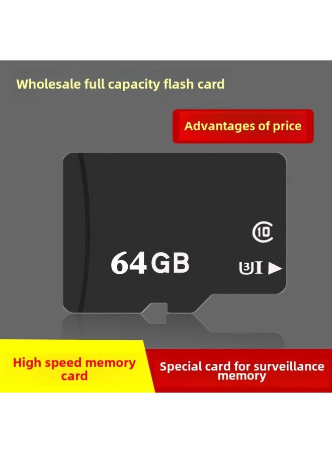 Monitoring Memory Special Card 64G High-speed TF Card Mobile Phone Memory Card 32G Driving Recorder Camera Learning Machine-Color:Black-Capacity:64GB  - Image 1