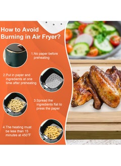 SANMUGEED 100PCS 8.5 inch Air Fryer disposable paper liner - Square Perforated parchment paper for Air Fryer, Premium Bamboo Steamer Liner for Air Fryers Baking Cooking Oven  - Image 3
