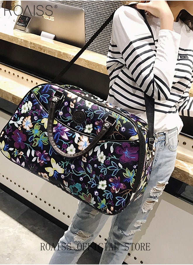 roaiss Floral Gym Bag Duffel Bag Printing Lightweight Waterproof Multipurpose Large Capacity Outdoor Luggage Handbag for Fitness Sports Swimming Travel  - Image 1