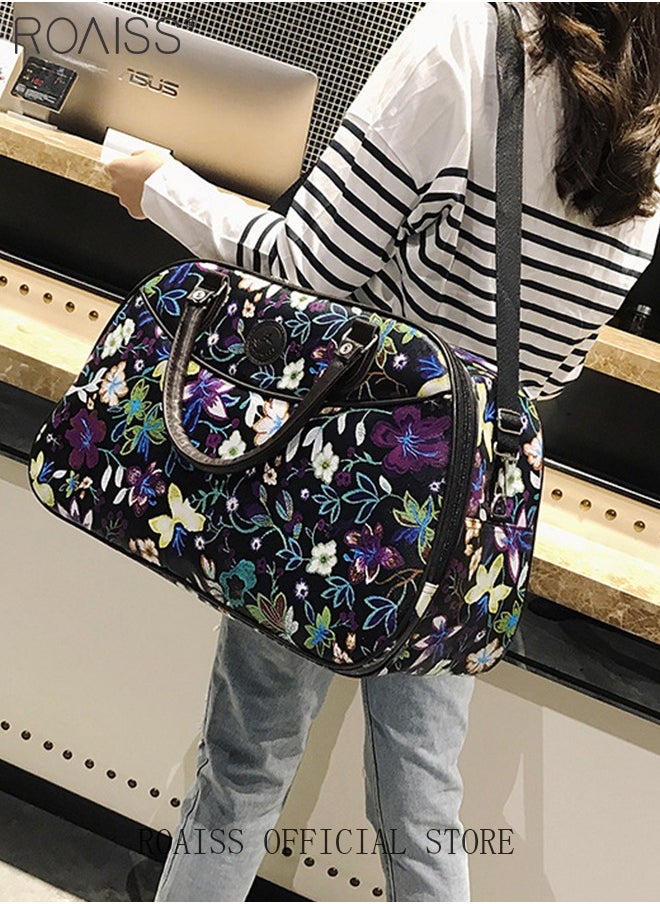 roaiss Floral Gym Bag Duffel Bag Printing Lightweight Waterproof Multipurpose Large Capacity Outdoor Luggage Handbag for Fitness Sports Swimming Travel  - Image 5