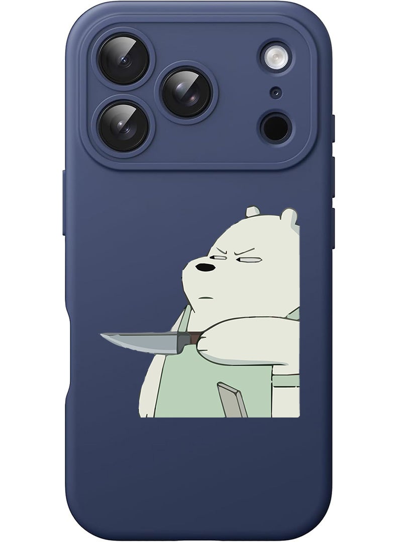 Theodor Protective Slim Fit Case Liquid Silicone Cover with Full Body Protection Anti-Scratch Shockproof Case For Apple iPhone 17 Pro Max (Blue) Dont touch my Bag - Image 1