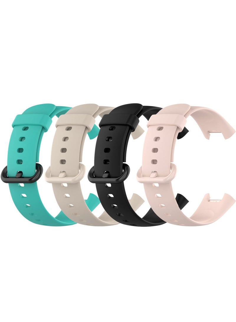 مجموعة من 4 أحزمة متوافقة مع Redmi Watch 1 Lite/Redmi Watch 1/Xiaomi Mi Watch Lite 1، سوار رياضي بديل من السيليكون الناعم بشريط ملون - Image 1