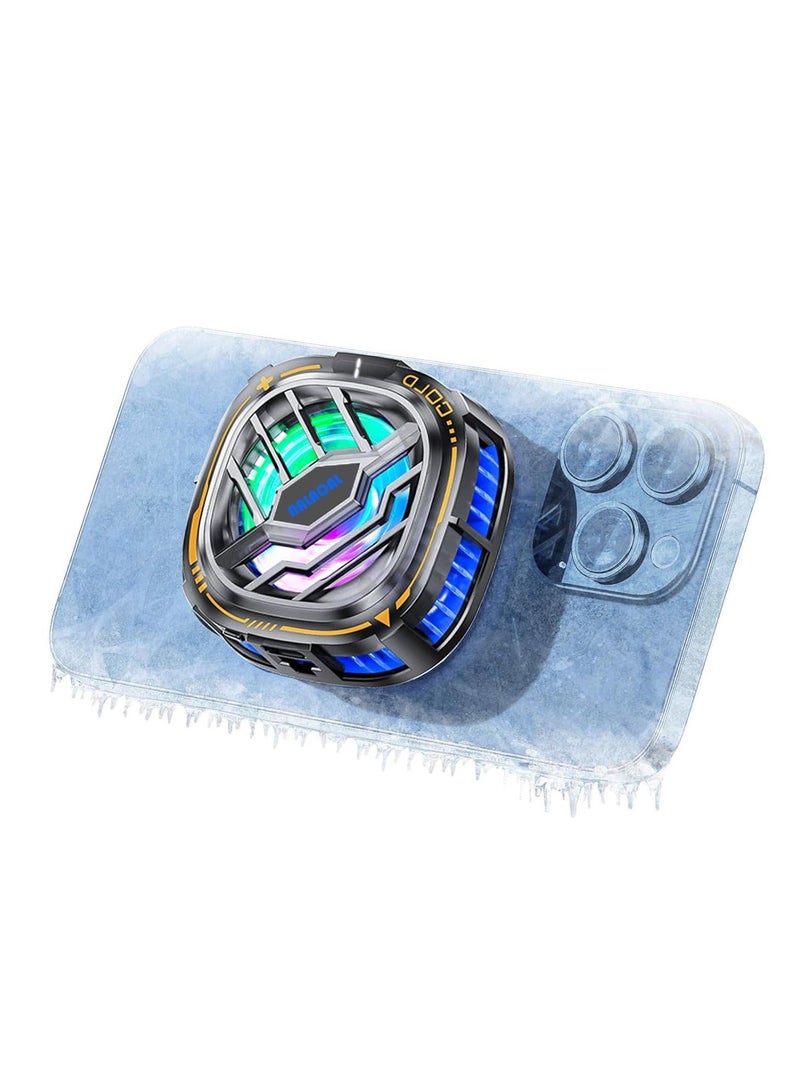 Magnetic Phone Cooler - Portable Lightweight RGB Mobile Phone Cooling Fan, Phone Radiator with Temperature Display for Mobile Gaming,Tiktok Live Streaming - Image 1