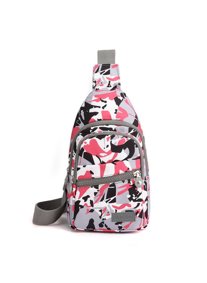 Chest Bag Women's Casual Travel Shoulder Bag Lightweight Nylon Cloth Bag Fashion Korean Style Chest Bag Messenger Bag Backpack-Color:Colorful Open  - Image 1