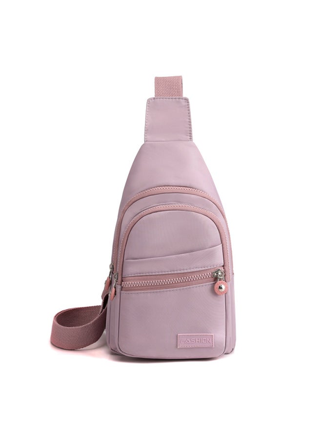 Chest Bag Women's Casual Travel Shoulder Bag Lightweight Nylon Cloth Bag Fashion Korean Style Chest Bag Messenger Bag Backpack-Color:Colorful Open  - Image 3