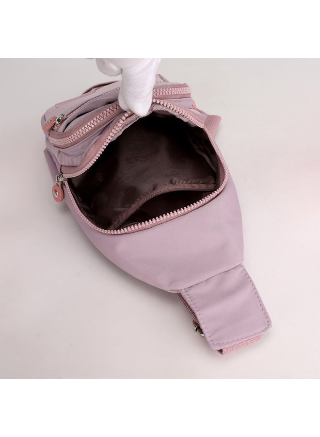 Chest Bag Women's Casual Travel Shoulder Bag Lightweight Nylon Cloth Bag Fashion Korean Style Chest Bag Messenger Bag Backpack-Color:Colorful Open  - Image 5