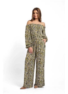 Premoda Fancy Preinted Jumpsuit With Short Sleeves  - Image 1