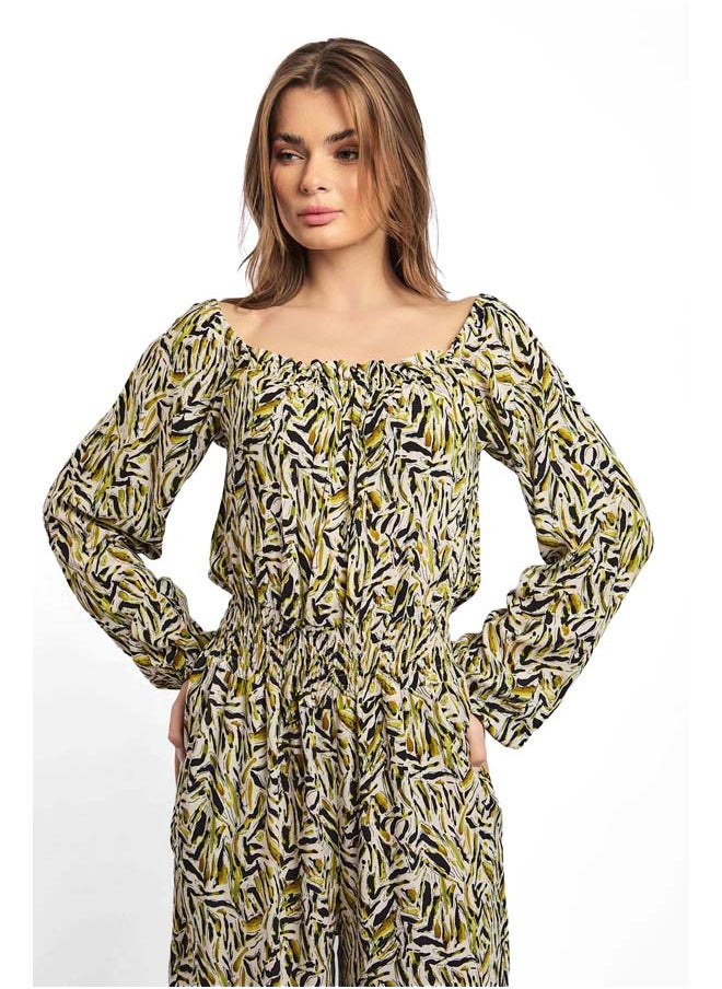 Premoda - Fancy Preinted Jumpsuit With Short Sleeves - Image 1