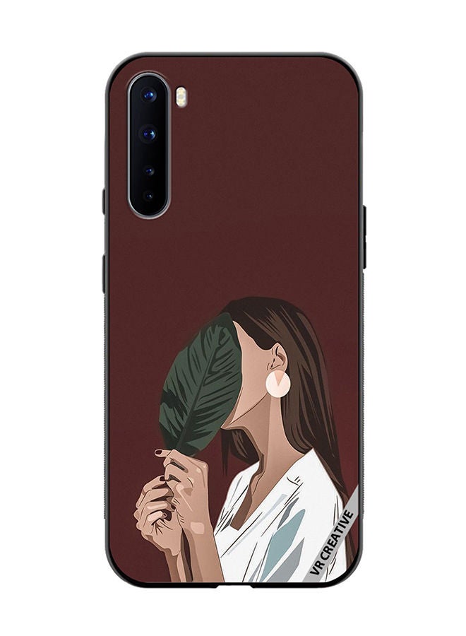 VR CREATIVE غطاء حماية لهاتف OnePlus Nord بتصميم فتاة ورقة متعدد الألوان - Image 1