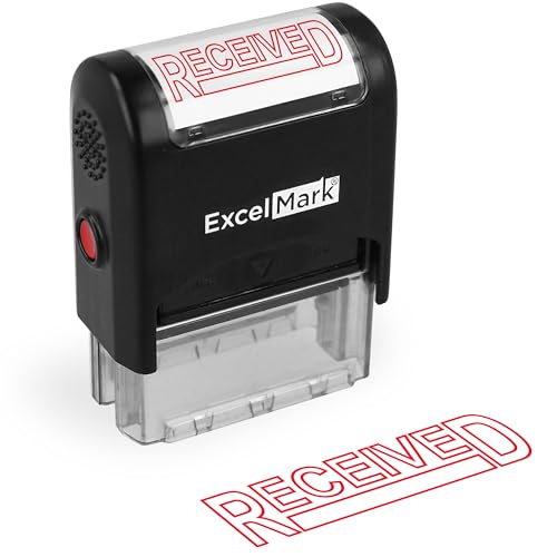 ExcelMark Received - Self-Inking Rubber Stamp - A1539 Red Ink - Image 1