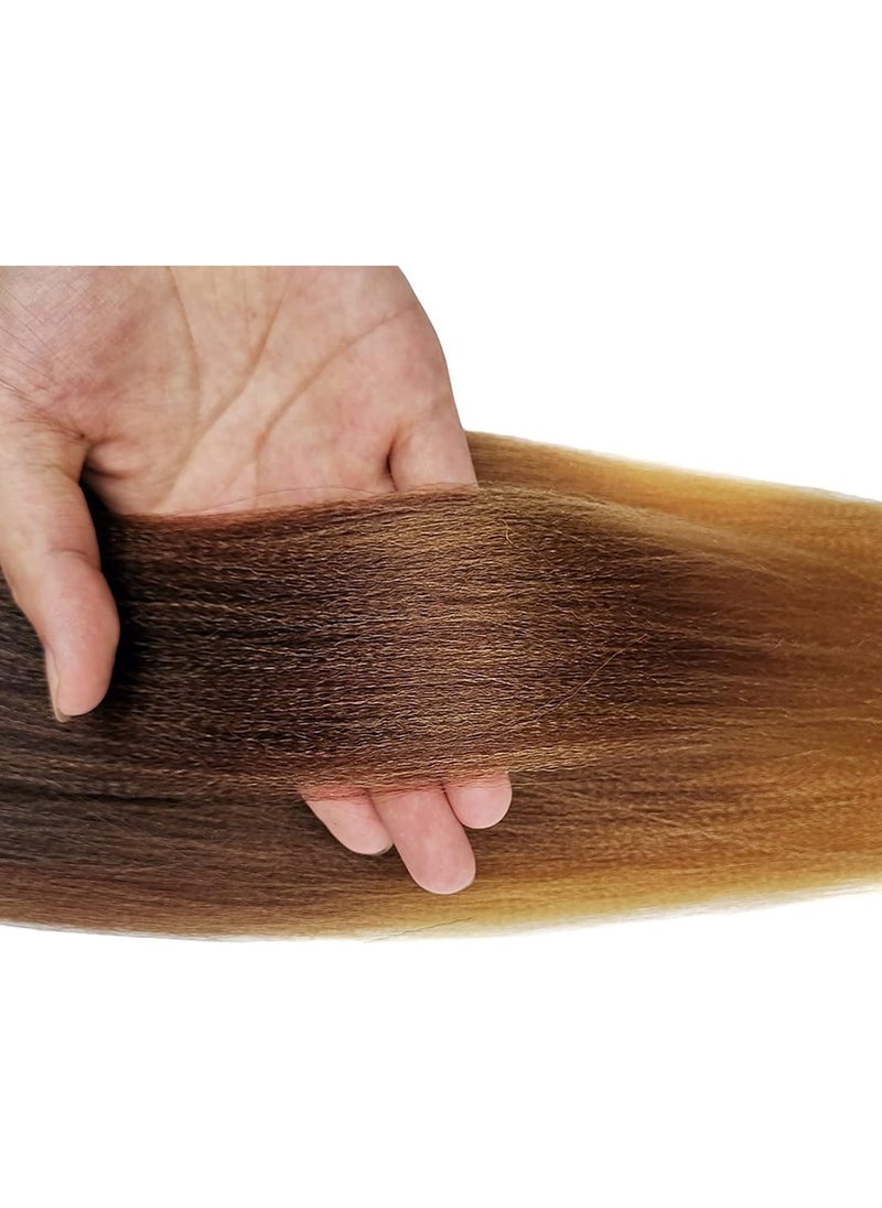 Estelle Braid Stretched Hair Extension Braiding Hair Braid Professional Hair Yaki Synthetic Hair 26 Inch Black Brown 8 Pieces  - Image 3