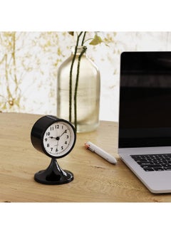 YOUGE Cute Alarm Clock,Small Retro Table Clock Battery Operated,Slient Metal Desk Clock with Light for Living Room Decor,Bedroom,Bedside,Shelf（Black）  - Image 5