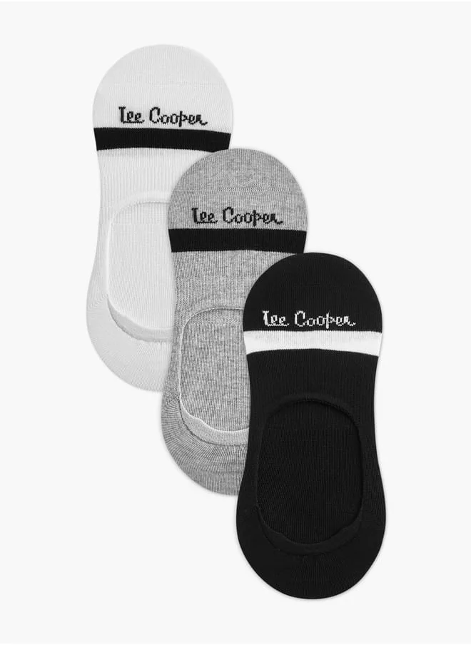 لي كوبر Men's Logo Print Non-Terry No Show Socks - Set of 3