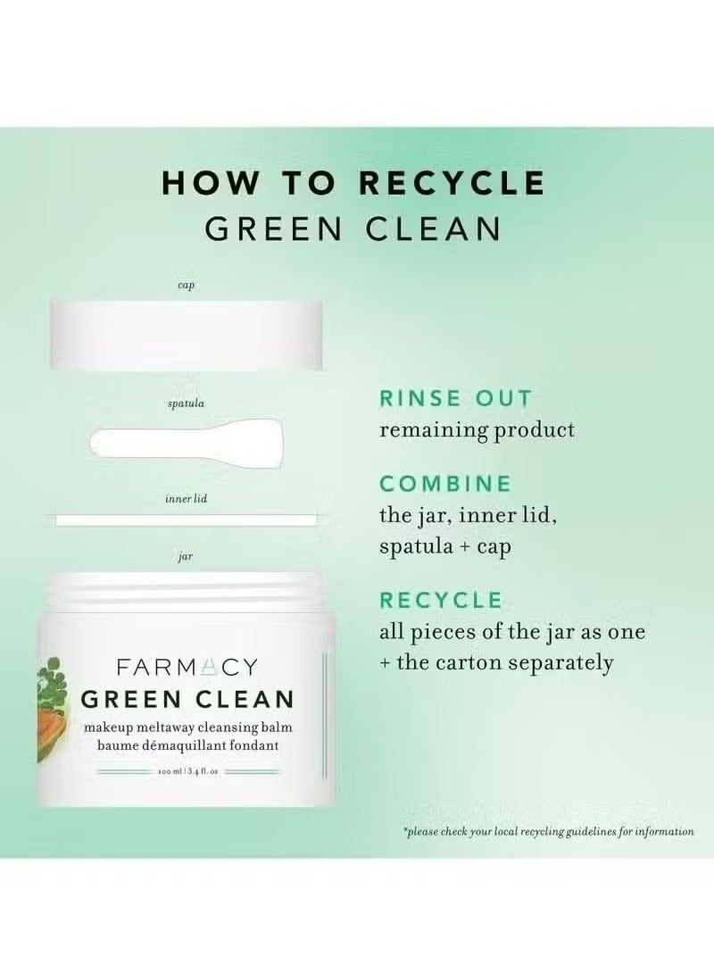 Farmacy Natural Makeup Remover - Green Clean Makeup Meltaway Cleansing Balm Cosmetic - Image 3