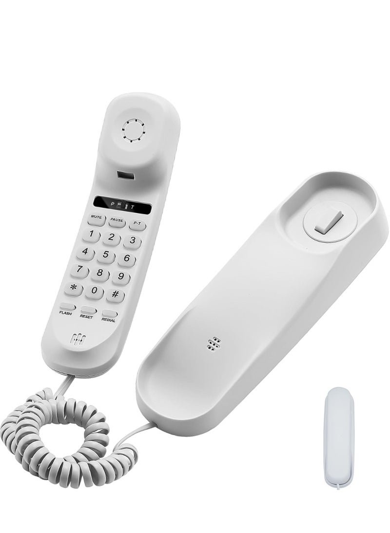 SYOSI Corded Phone for Home, Durable landline Phone with Large Buttons for Seniors, Versatile Mini Phone for The Home, Office, and More(White)  - Image 1