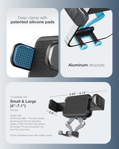 OEO Phone Holder with Magnetic Base for Golf Cart, Gym| Strong Magnetic Phone Mount with Quick Release Clamp for Android & iPhone | Compatible with 4”–7.1” Phones & Thick Cases - Image 4
