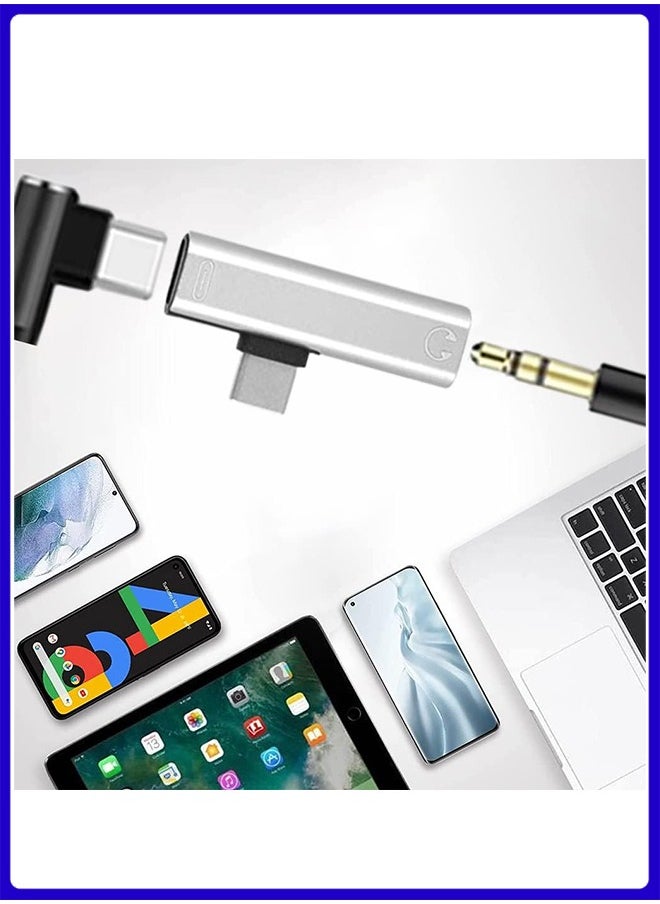 Digipace - USB c to 3.5mm Audio Adapter Jack Headphone Adapter Dongle Dual Adaptor 2 in 1 to Aux Adapter Compatible with Huawei P40 P30 Pro P20 MatePad Pro 5G Note 20 Pixel 6/5/3/4 XL - Image 1