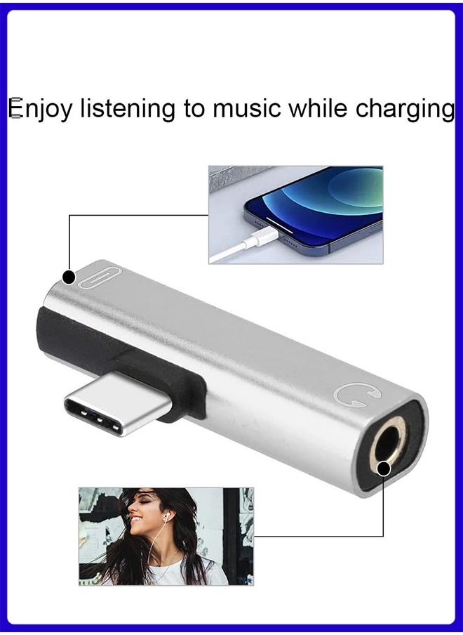 Digipace - USB c to 3.5mm Audio Adapter Jack Headphone Adapter Dongle Dual Adaptor 2 in 1 to Aux Adapter Compatible with Huawei P40 P30 Pro P20 MatePad Pro 5G Note 20 Pixel 6/5/3/4 XL - Image 1
