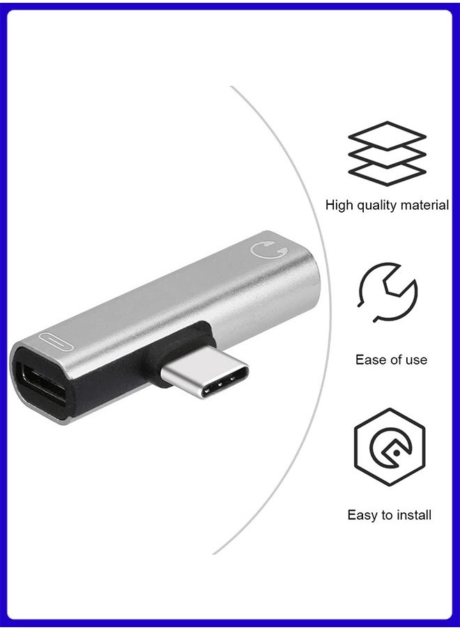 Digipace - USB c to 3.5mm Audio Adapter Jack Headphone Adapter Dongle Dual Adaptor 2 in 1 to Aux Adapter Compatible with Huawei P40 P30 Pro P20 MatePad Pro 5G Note 20 Pixel 6/5/3/4 XL - Image 1