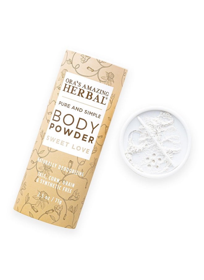Ora's Amazing Herbal - Body Powder For Women, Talc Free Powder, Bath Powder, No Corn, Grain Or Gluten, Sweet Love Scent, Frankincense, Amber, Ylang Ylang, Vanilla, Ora'S Amazing Herbal, 2.5 Oz - Image 1