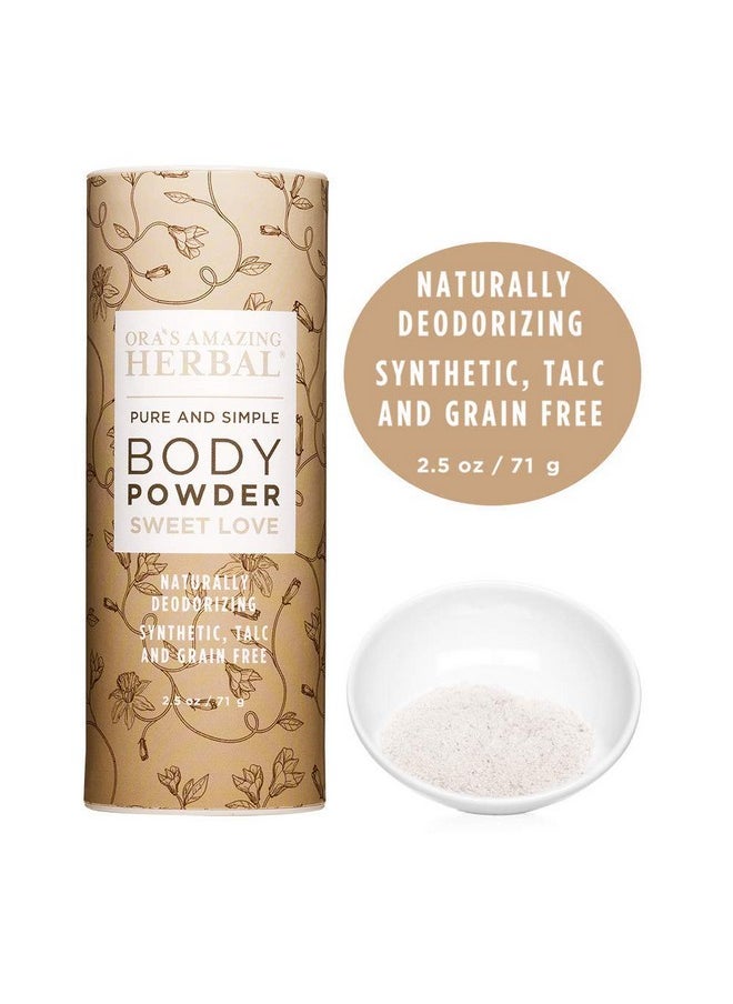 Ora's Amazing Herbal - Body Powder For Women, Talc Free Powder, Bath Powder, No Corn, Grain Or Gluten, Sweet Love Scent, Frankincense, Amber, Ylang Ylang, Vanilla, Ora'S Amazing Herbal, 2.5 Oz - Image 1