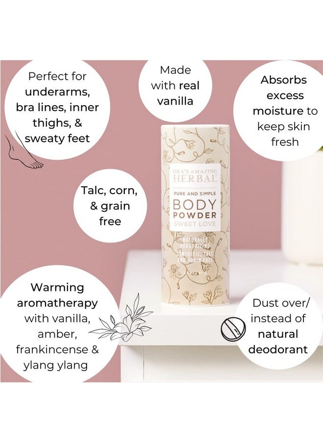 Ora's Amazing Herbal - Body Powder For Women, Talc Free Powder, Bath Powder, No Corn, Grain Or Gluten, Sweet Love Scent, Frankincense, Amber, Ylang Ylang, Vanilla, Ora'S Amazing Herbal, 2.5 Oz - Image 1