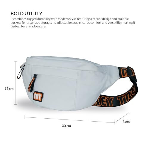 MONKEY TROOPERS Dank Waist Bag, Crossbody, Fanny Pack/Chest Bag of Men Women Girls Boys, Durable, Comfortable, and Spacious, Quick Access for Travel, Causal, Hikking, Everyday (White) - Image 3
