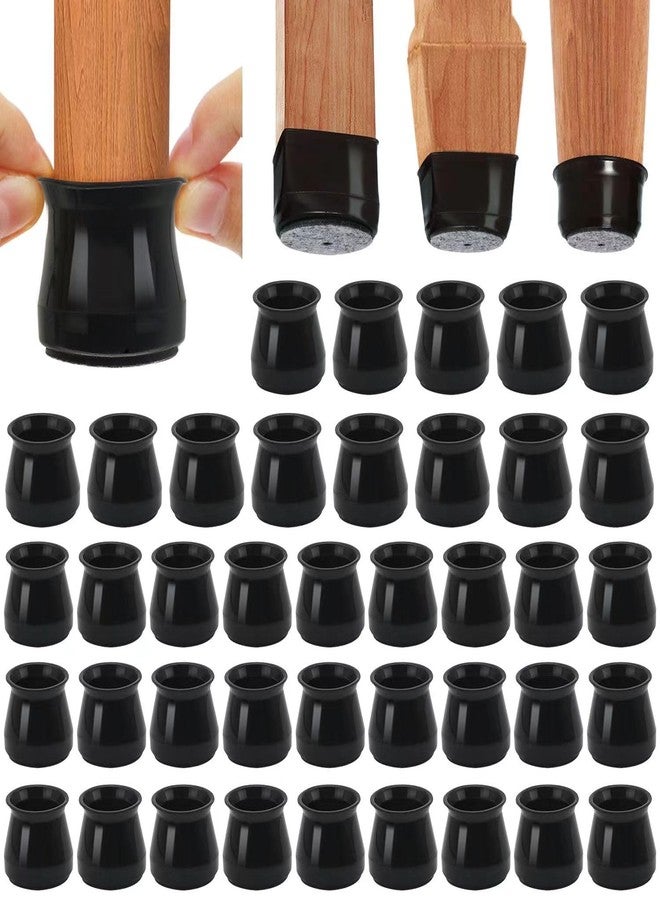 BUMACO Chair Leg Floor Protectors Chair Leg Protectors for Hardwood Floors Silicone Pads Covers to Protect Floors Black-40 Pcs Universal L (1-5/16"~2") - Image 1