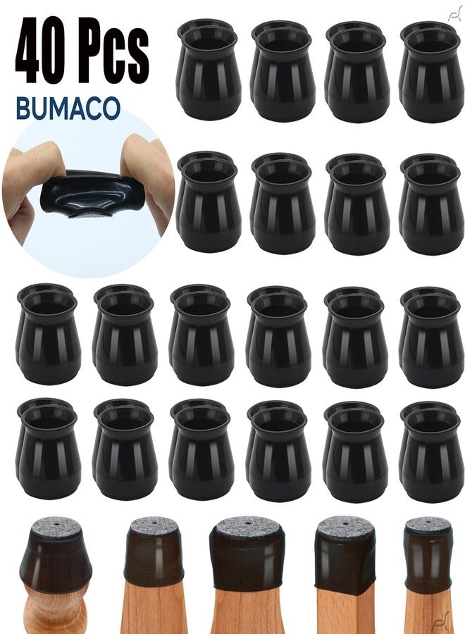 BUMACO Chair Leg Floor Protectors Chair Leg Protectors for Hardwood Floors Silicone Pads Covers to Protect Floors Black-40 Pcs Universal L (1-5/16"~2") - Image 4