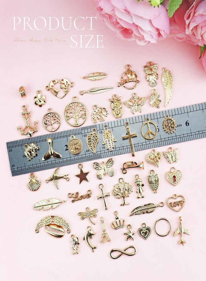 JIALEEY Wholesale Bulk 50PCS Mixed Gold Charms Pendants DIY for Necklace Bracelet Jewelry Making and Crafting - Image 2
