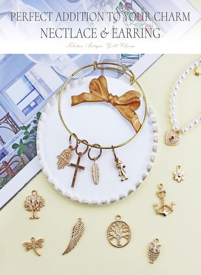 JIALEEY Wholesale Bulk 50PCS Mixed Gold Charms Pendants DIY for Necklace Bracelet Jewelry Making and Crafting - Image 4