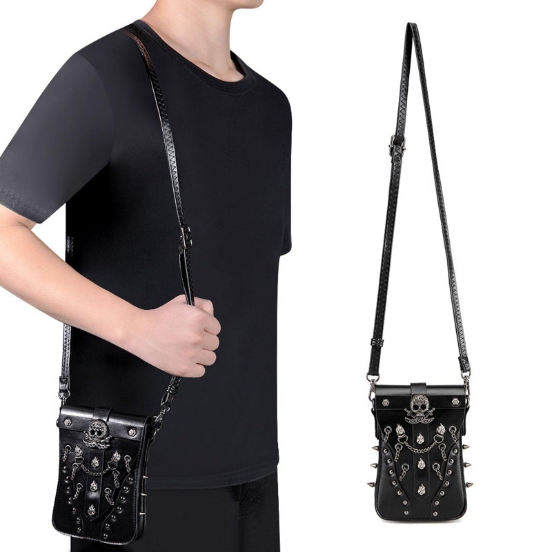 KOTORA Cute Gothic Steampunk Crossbody Bag Retro Small Shoulder Purse Phone Holder Renaissance Halloween Costume Accessory - Image 2