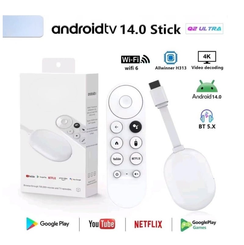 جهاز Q2 Ultra Android TV Stick يحتوى على Chromecast مدمج ويدعم تقنيتي AirPlay وDLNA بث محتواك المفضل بسهولة من هاتفك أو جهازك - Image 1