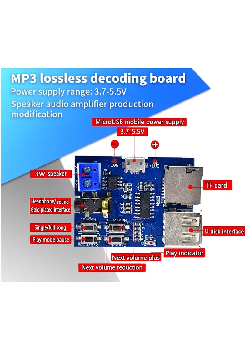 TF Card U Disk MP3 Format Decoder Board Module Decoding Audio Player