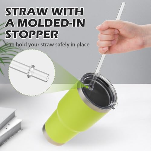 Ullnosoo Straws for YETI, 4 pcs Reusable Tumbler Replacement for YETI Straw Lids, 9 inch Plastic Clear Drinking Straws Set with 2 Cleaning Brushes - Image 3