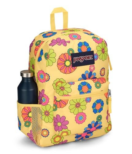 JanSport Cross Town Backpack 17" x 12.5" x 6" - Simple Bag for Everyone with 1 Main Compartment, Front Utility Pocket - Premium Class Accessories - Power to the Flower - Image 2