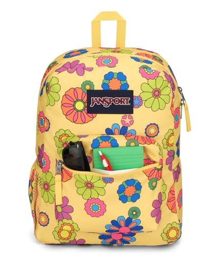 JanSport Cross Town Backpack 17" x 12.5" x 6" - Simple Bag for Everyone with 1 Main Compartment, Front Utility Pocket - Premium Class Accessories - Power to the Flower - Image 3