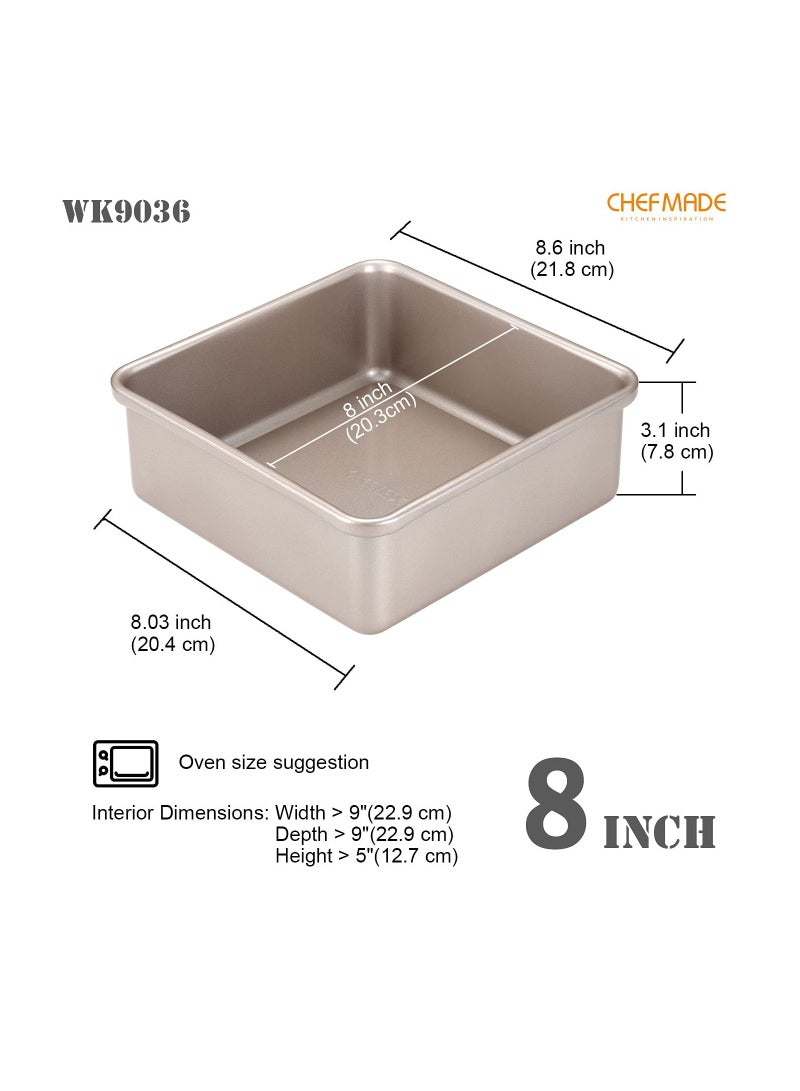 شيف ميد Square Cake Pan 8 Inch Deep Dish with Removable Loose Bottom - Image 2